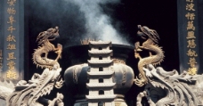 寺院香火图片